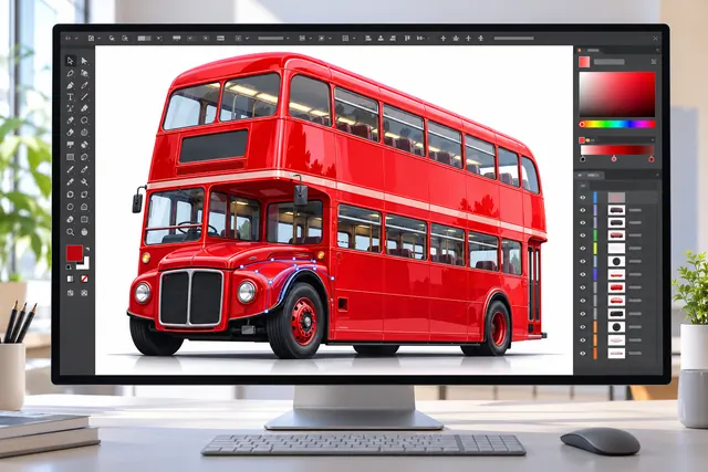 UK Illustrator London Bus
